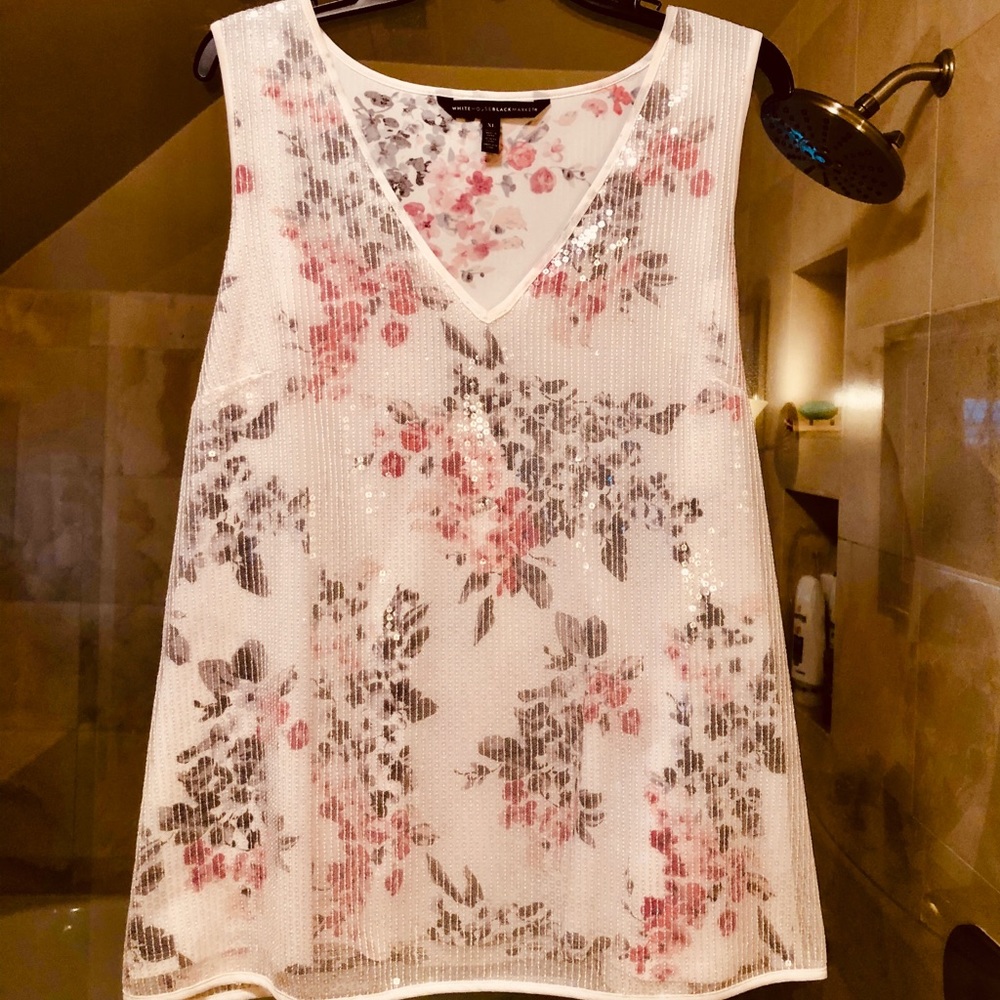 Dressy, Sequene, beaded overlay sleeveless top